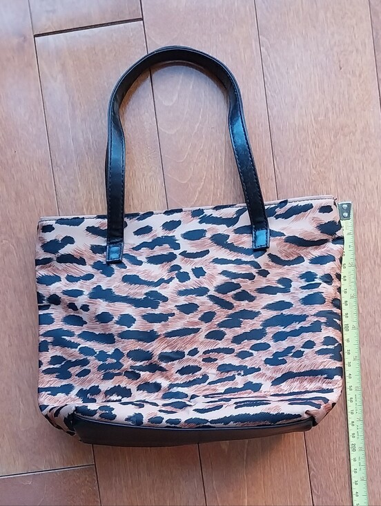 Handbags - Leopard Print Mini Tote Bag with Black Handles